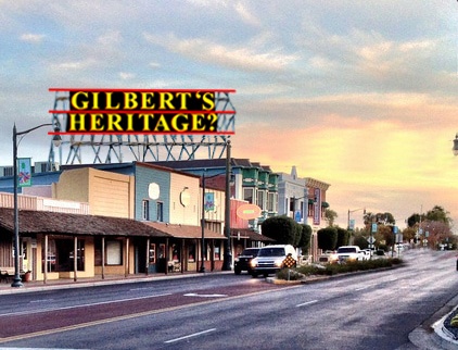 Gilbert With Rooftop Sign